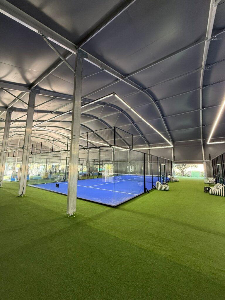 Green Padel Perimeter Halo Lighting