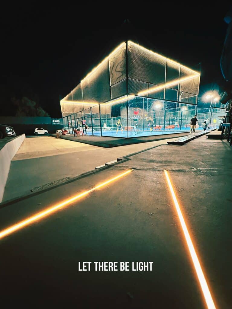 Padel Sindicate Perimeter Halo Lighting
