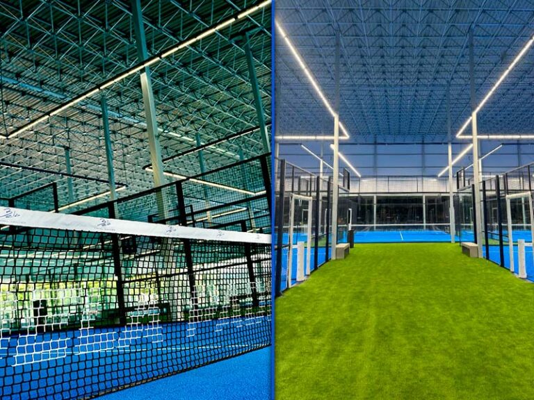 Iluminación ELLITE PADEL en Bela Padel Center Barcelona - Collage